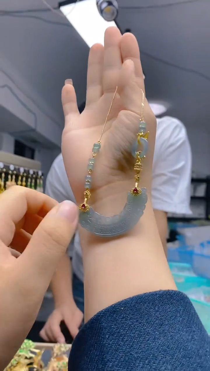 【闪购商品】翡翠耳饰合金168翡翠锁骨链