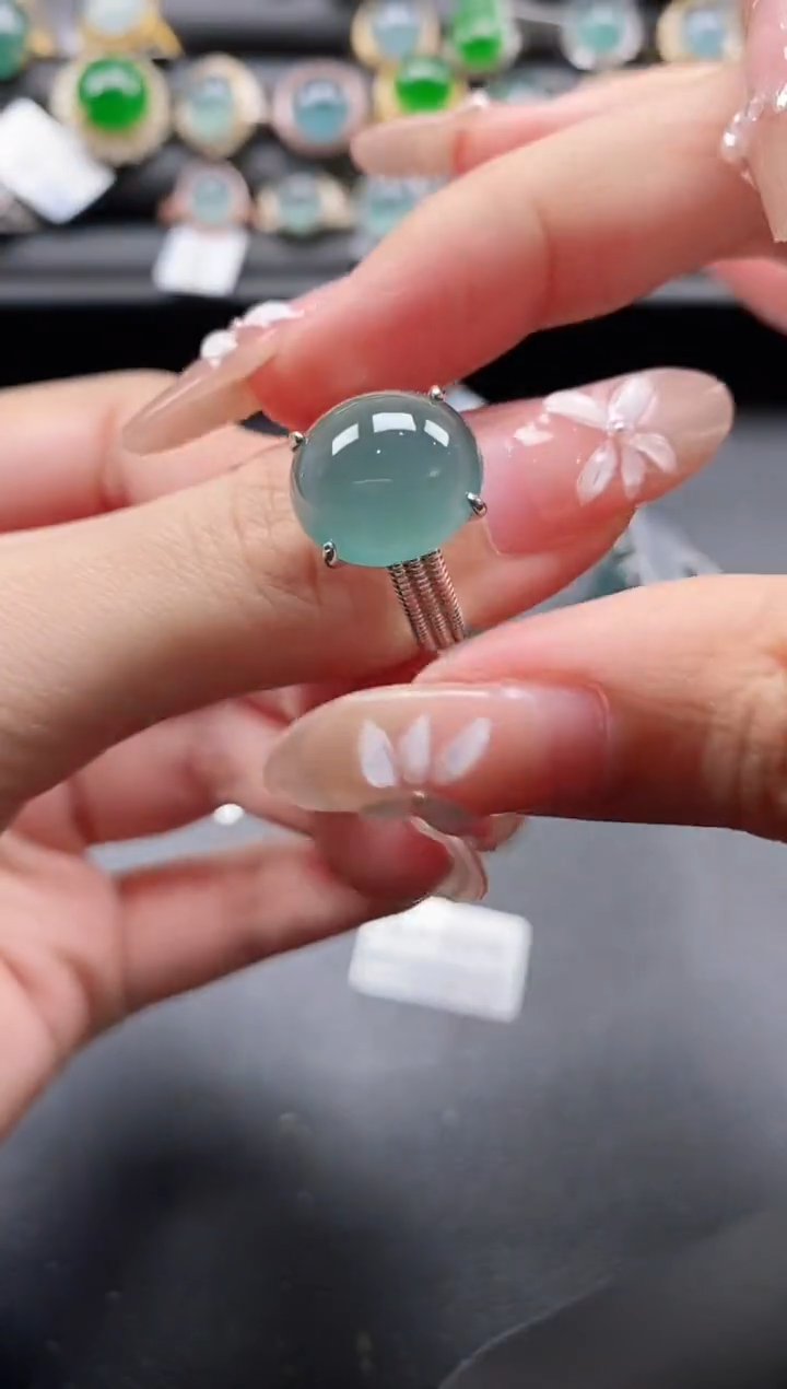 【闪购商品】翡翠戒指银S925镶嵌1111