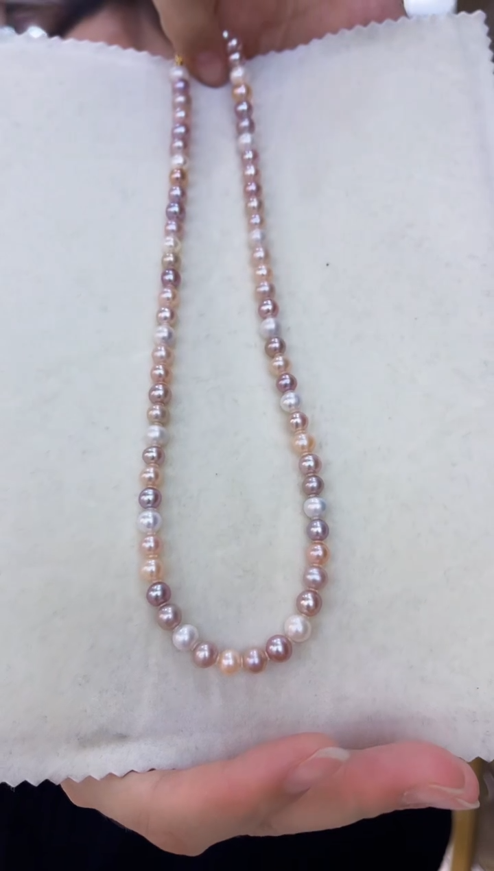 【闪购商品】淡水珍珠颈饰银S925镶嵌无核珍珠6-7mm