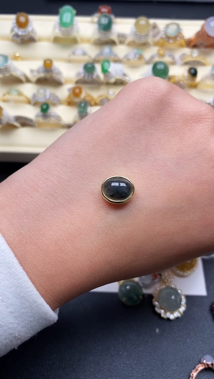 【闪购商品】翡翠戒指银S925镶嵌7777777+1