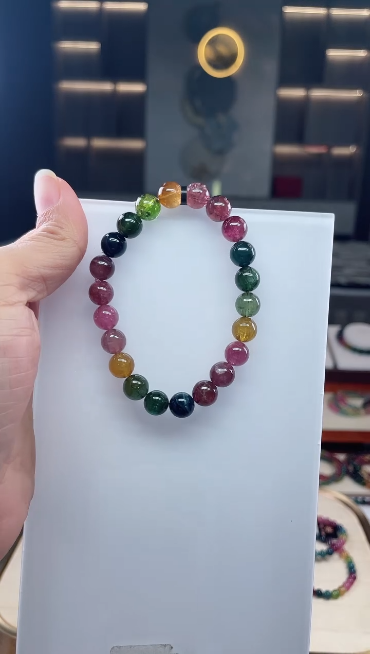 未镶嵌单圈手串8mm+碧玺（多样性发一条）Q
