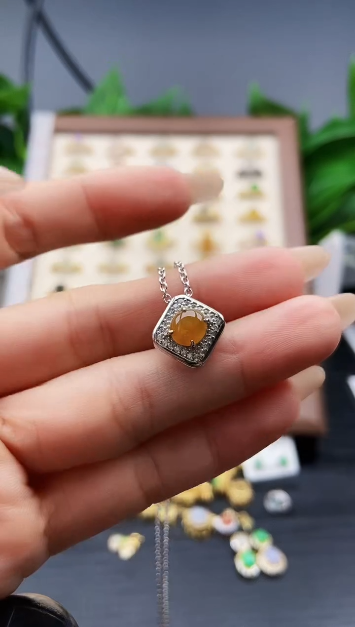颈饰银S925镶嵌翡翠2