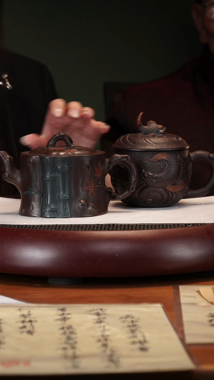 【闪购商品】紫砂茶壶2-67ZCP青竹丹枫老紫泥330cc