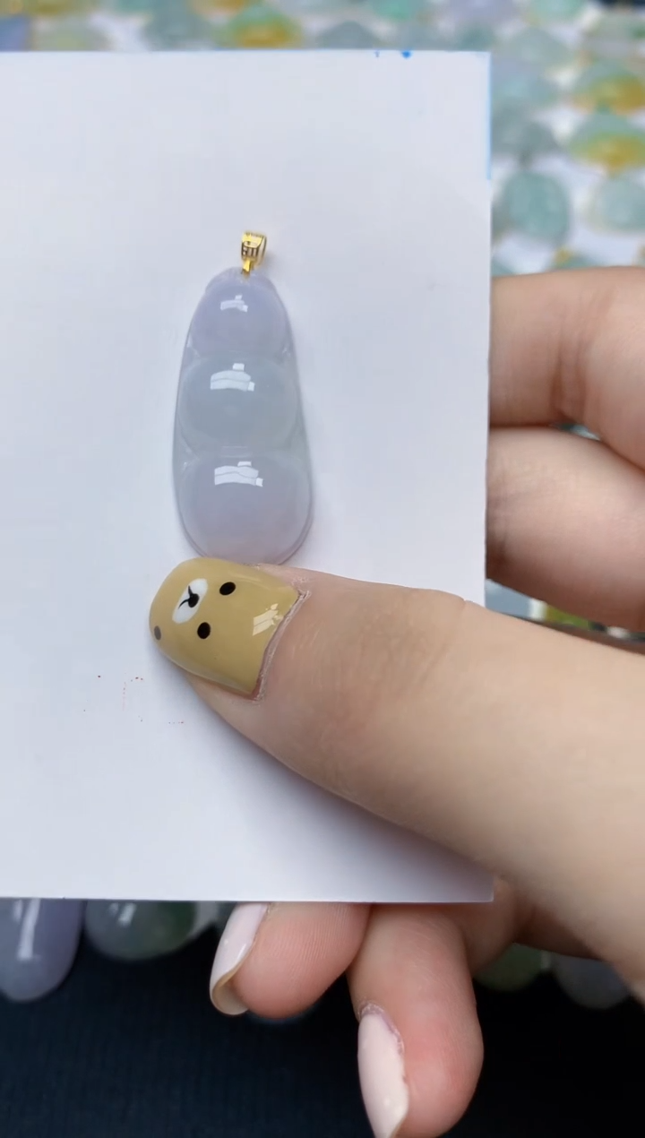 翡翠18K金镶嵌颈饰天然翡翠A货