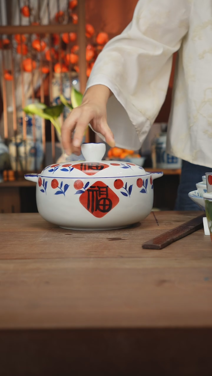 瓷片景德镇设计师釉下手绘陶瓷餐具
