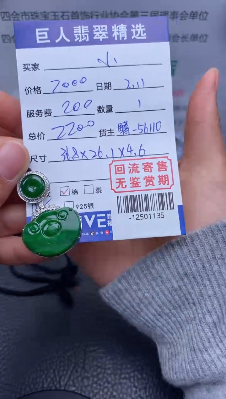 【闪购商品】翡翠颈饰18K金镶嵌多人-12501135