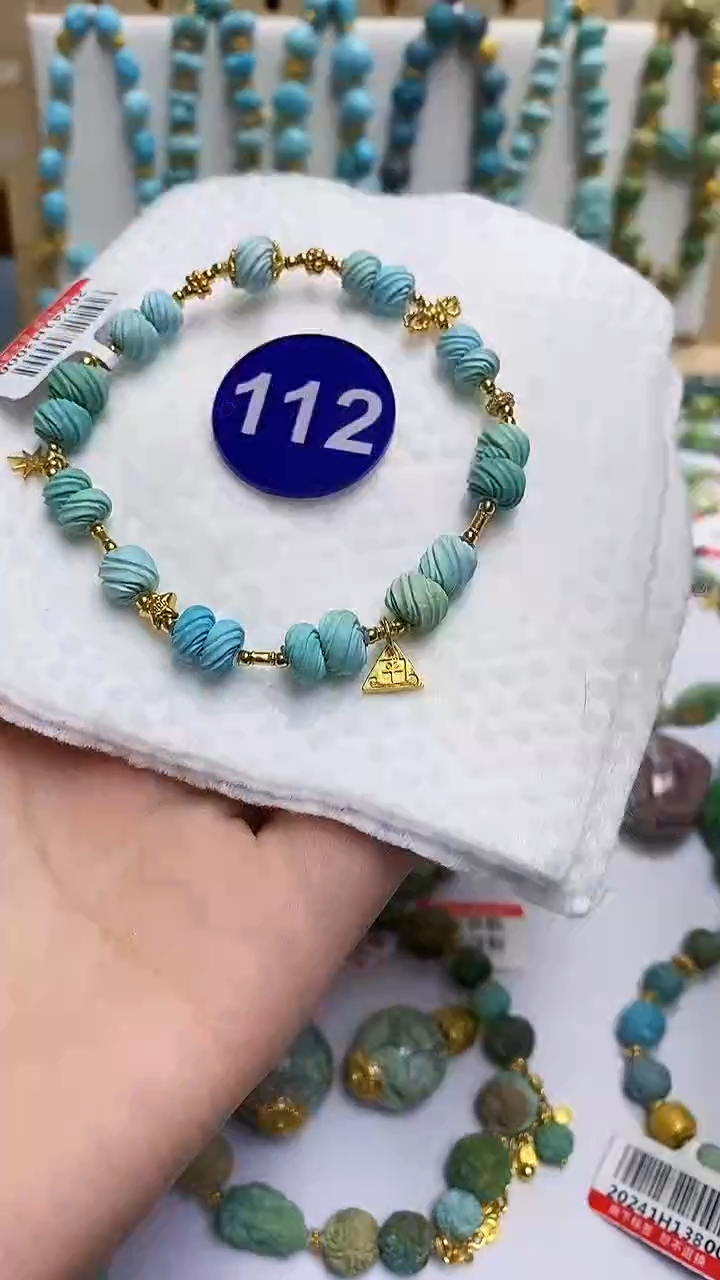 【闪购商品】绿松石手串银S925镶嵌112