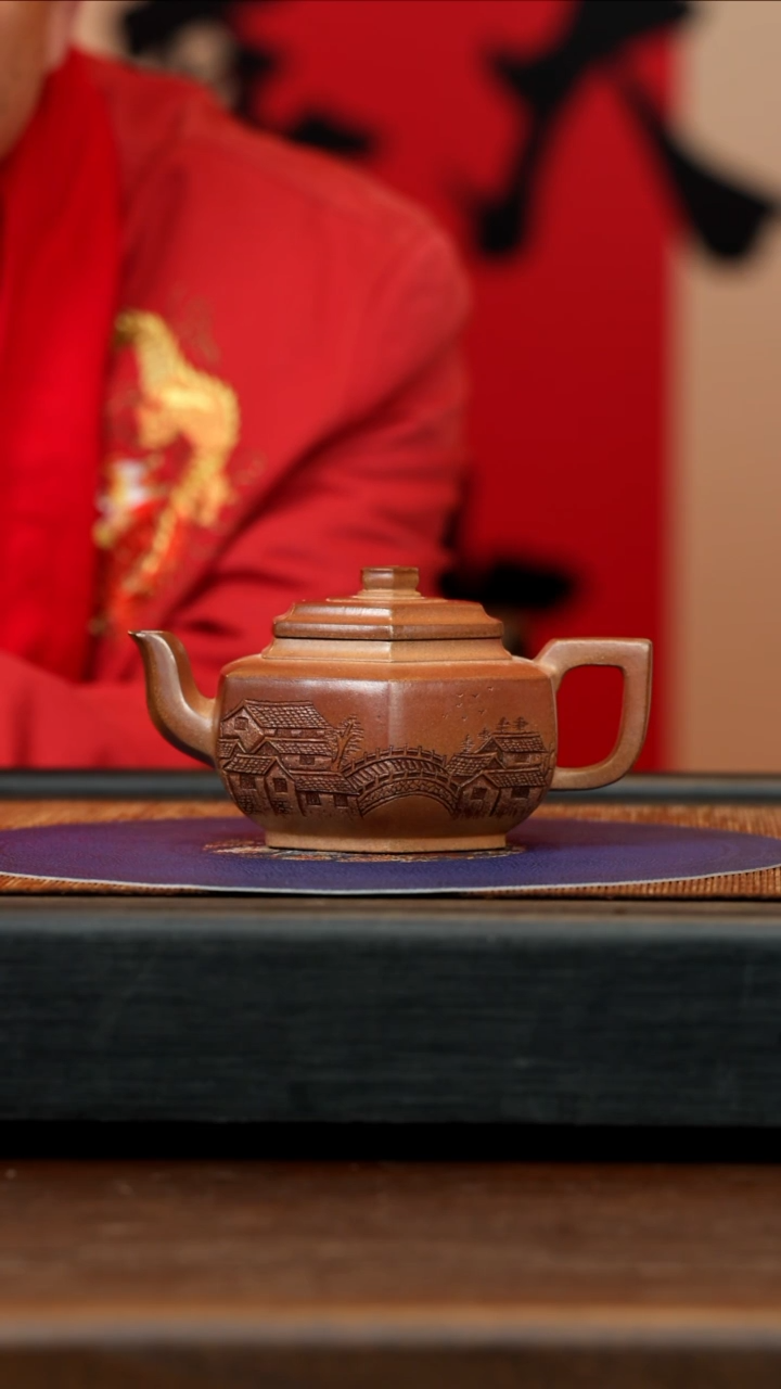 【闪购商品】紫砂茶壶CLQ 龙窑 六方雪华