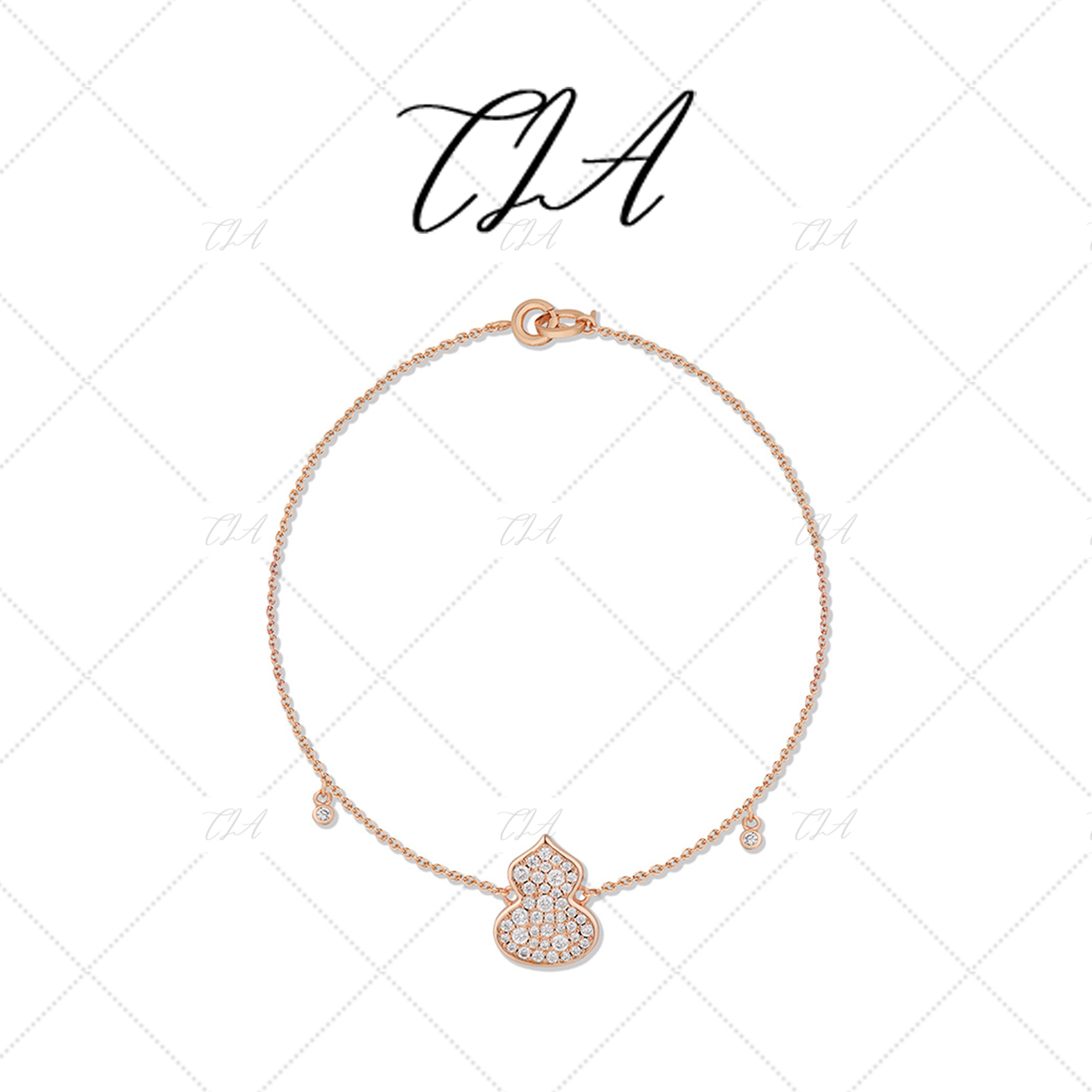 铜合金手链 TIA3006轻奢葫芦手链轻奢满天星手链寓意美满简约