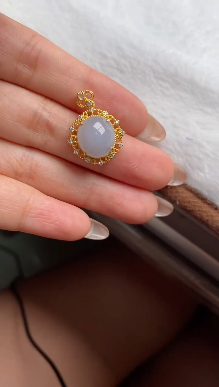 翡翠戒指银S925镶嵌天然A货翡翠