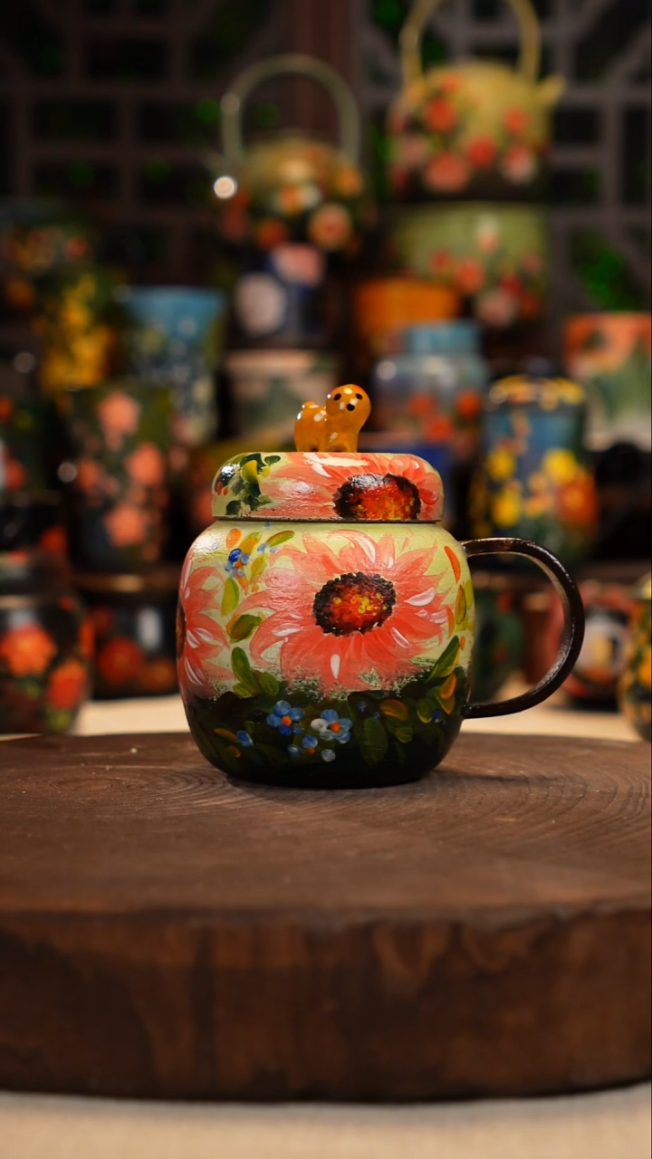 油画   釉下彩  杯子