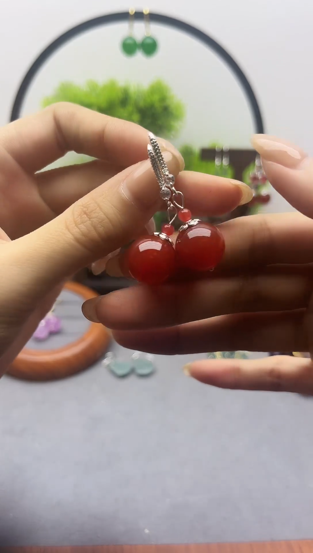 未镶嵌耳钉玛瑙/玉髓829000