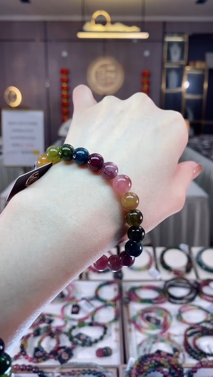 【闪购商品】碧玺单圈手串8mm+未镶嵌一物一证dan