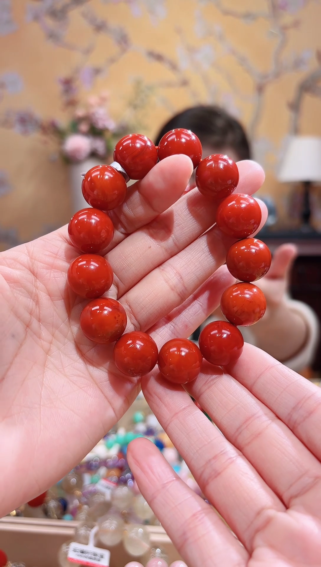 未镶嵌手串南红玛瑙15.8咪+设计款南红，牛血红