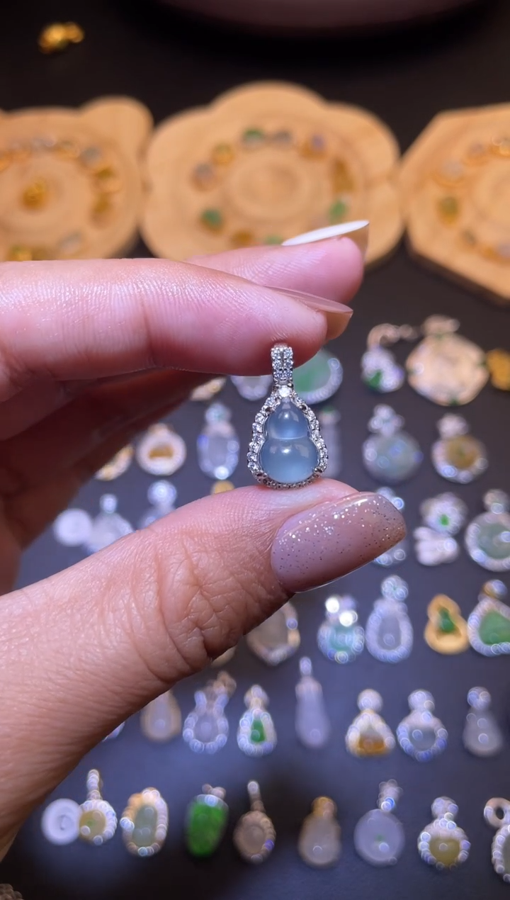 吊坠(不含链)银S925镶嵌翡翠1