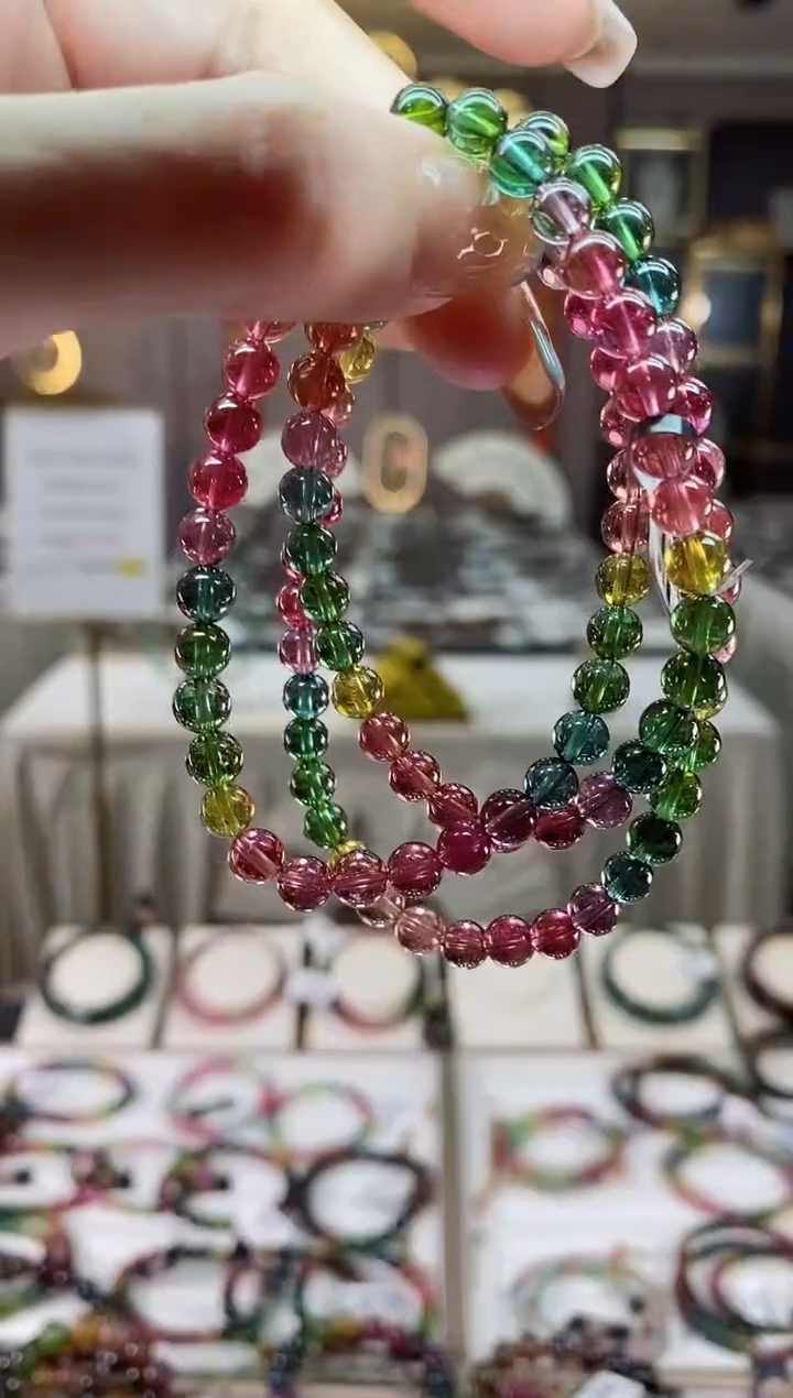 【闪购商品】碧玺收藏级三圈手串5mm+未镶嵌一物一证dan