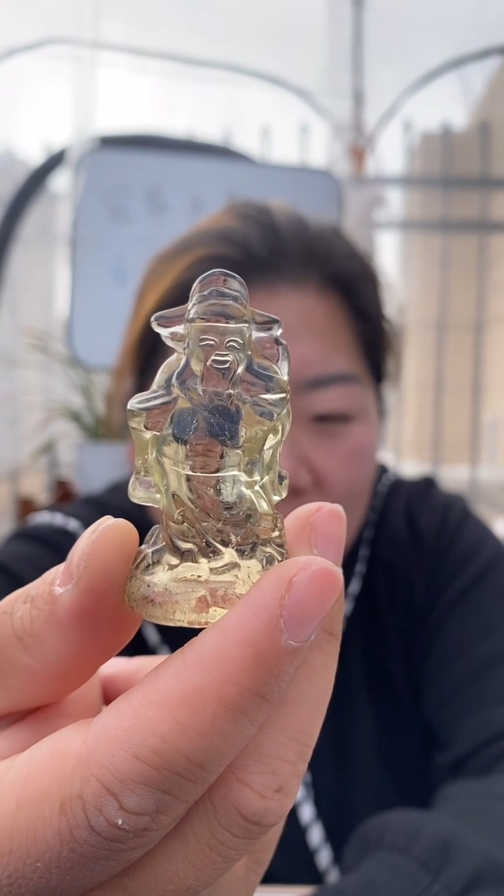 【闪购商品】水晶财神未镶嵌黄水晶财神D271