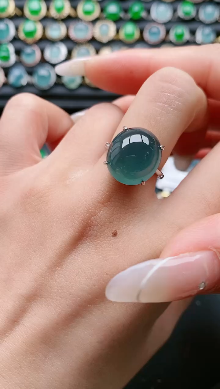 【闪购商品】翡翠戒指银S925镶嵌111111