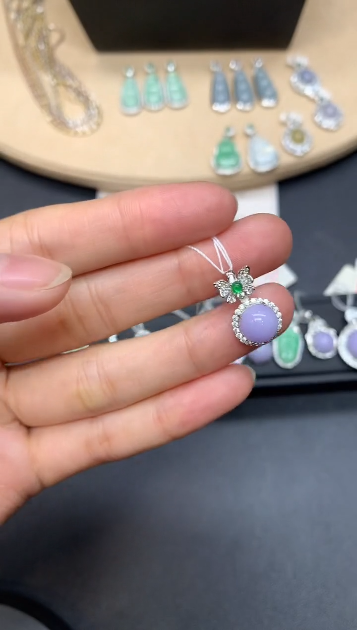 【闪购商品】翡翠吊坠(不含链)银S925镶嵌蛋面【无服务费】