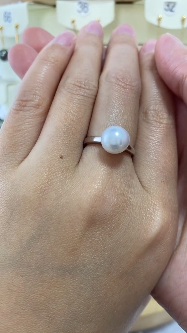 【闪购商品】海水珍珠戒指银S925镶嵌澳白
