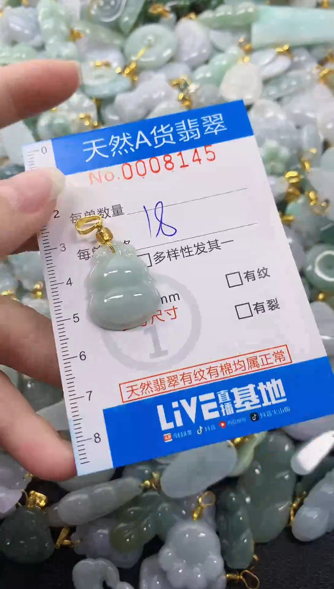 颈饰未镶嵌翡翠净货挂件-8145