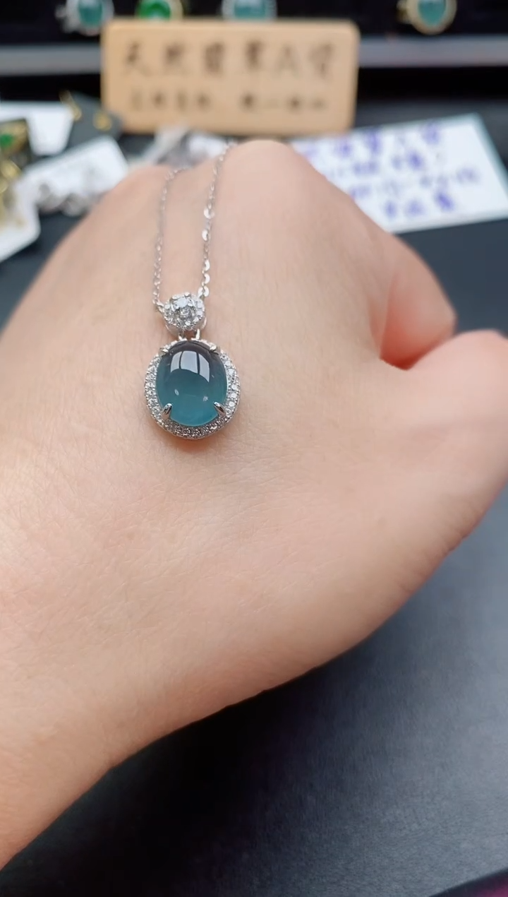 套链银S925镶嵌翡翠1