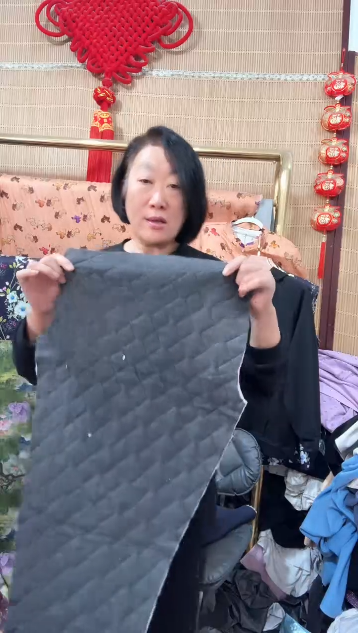 薄款女士灰色棉裤裁片一条（不带腰布）