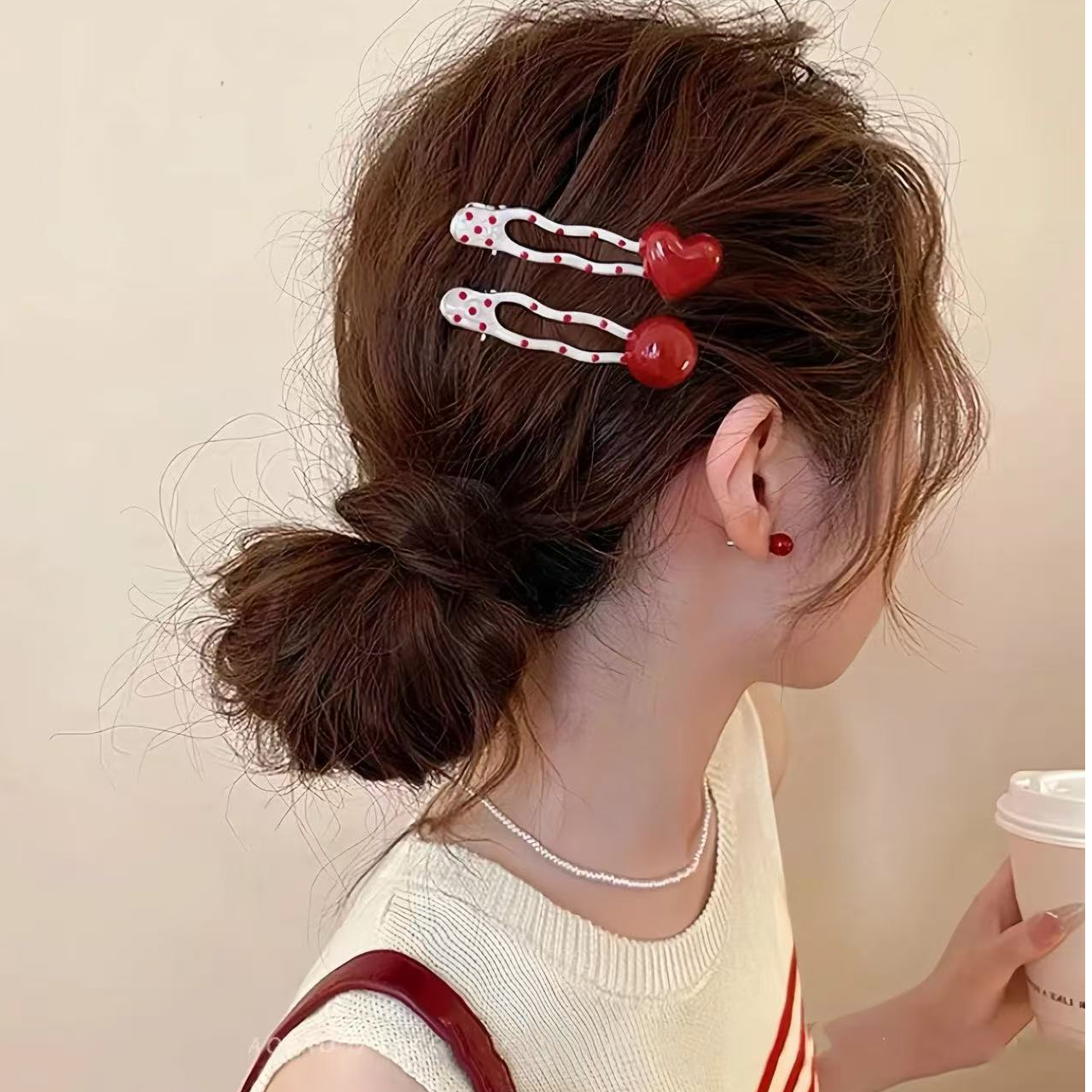 (32个) PP新款简约 醋酸发夹简约刘海夹安可拉红侧边夹碎发鸭嘴夹