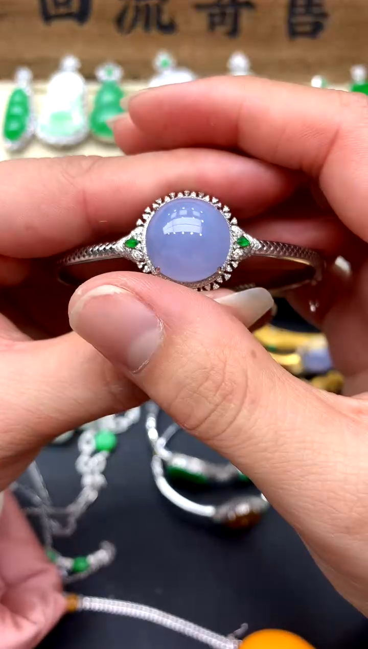 【闪购商品】翡翠手镯18K金镶嵌474-中国好珍宝