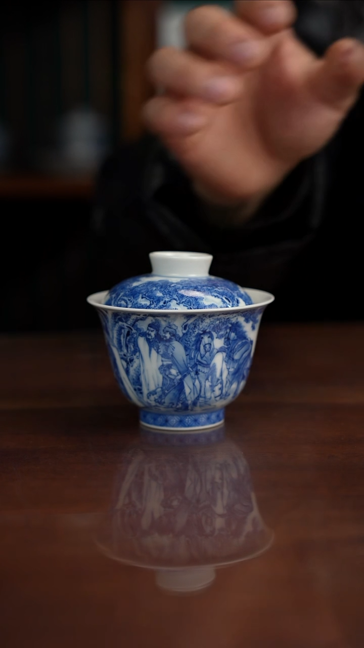 晓竹窑青花三顾茅庐