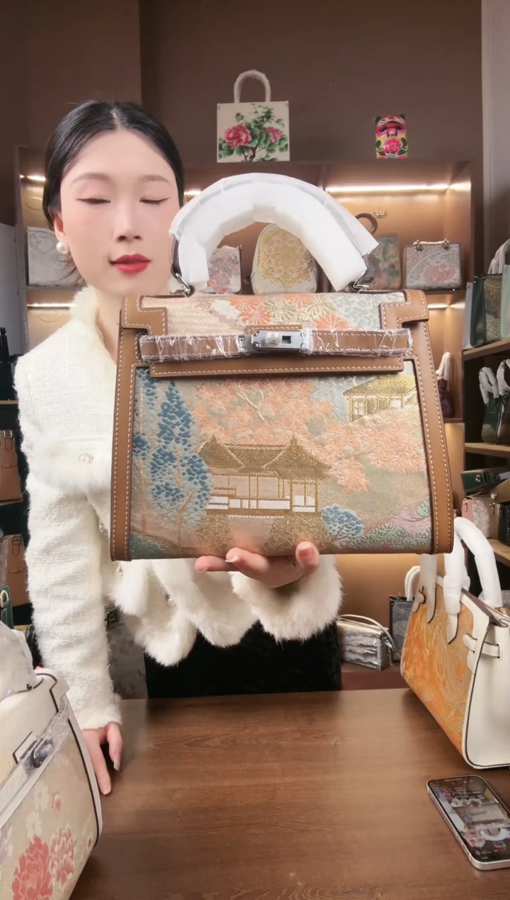 【闪购商品】织绣【2号】岁玺子兮头层牛皮 凯莉
