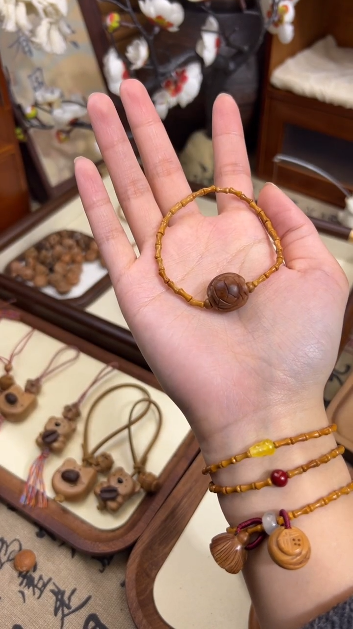 手串桃核【桃缘行】竹节「富甲」桃木桃核辟、挡、驱、护 备注手围