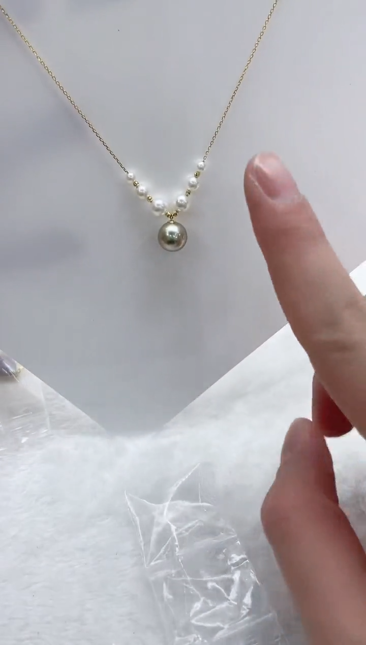 【闪购商品】海水珍珠套链18K金镶嵌海水珍珠项链