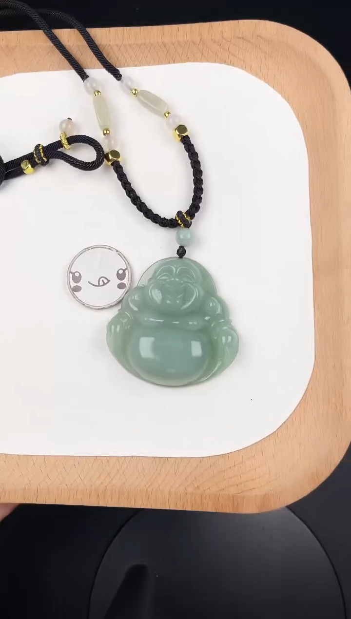 翡翠未镶嵌颈饰LH015翡翠冰葡萄肉大佛-14+送同款绳子