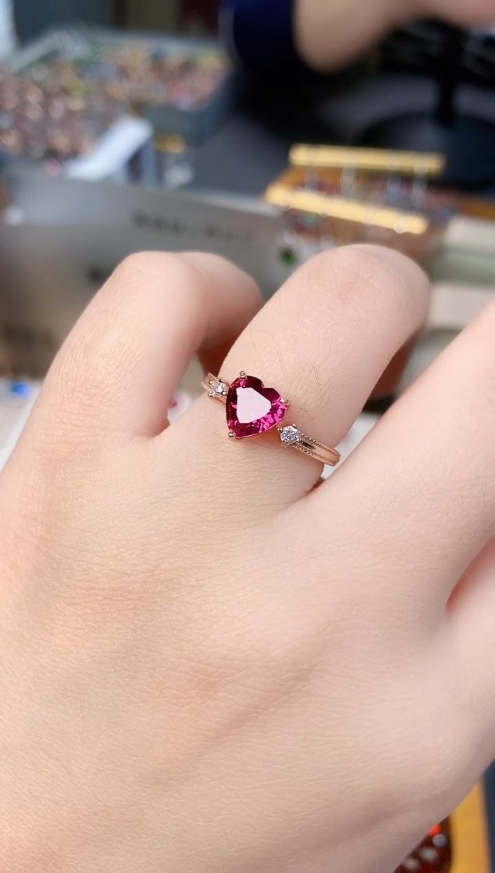【闪购商品】石榴石戒指银S925镶嵌天然镁铝