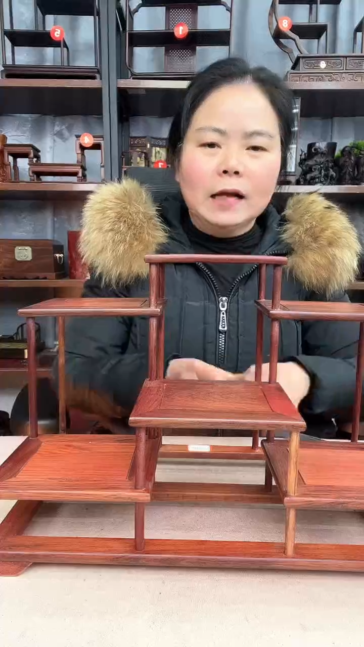 【闪购商品】乌木类端景台小李子红木工艺品2187