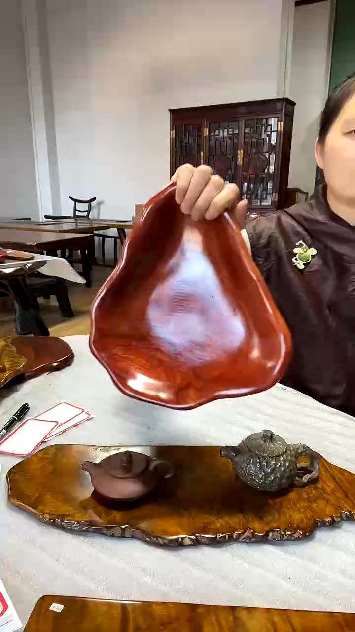 大果紫檀（缅甸花梨）木头款果盘80