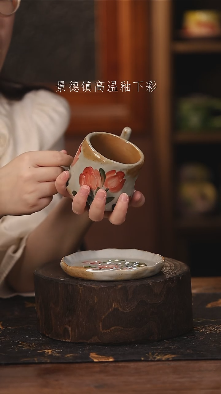 陶瓷景德镇高温釉下手绘陶瓷@L003@