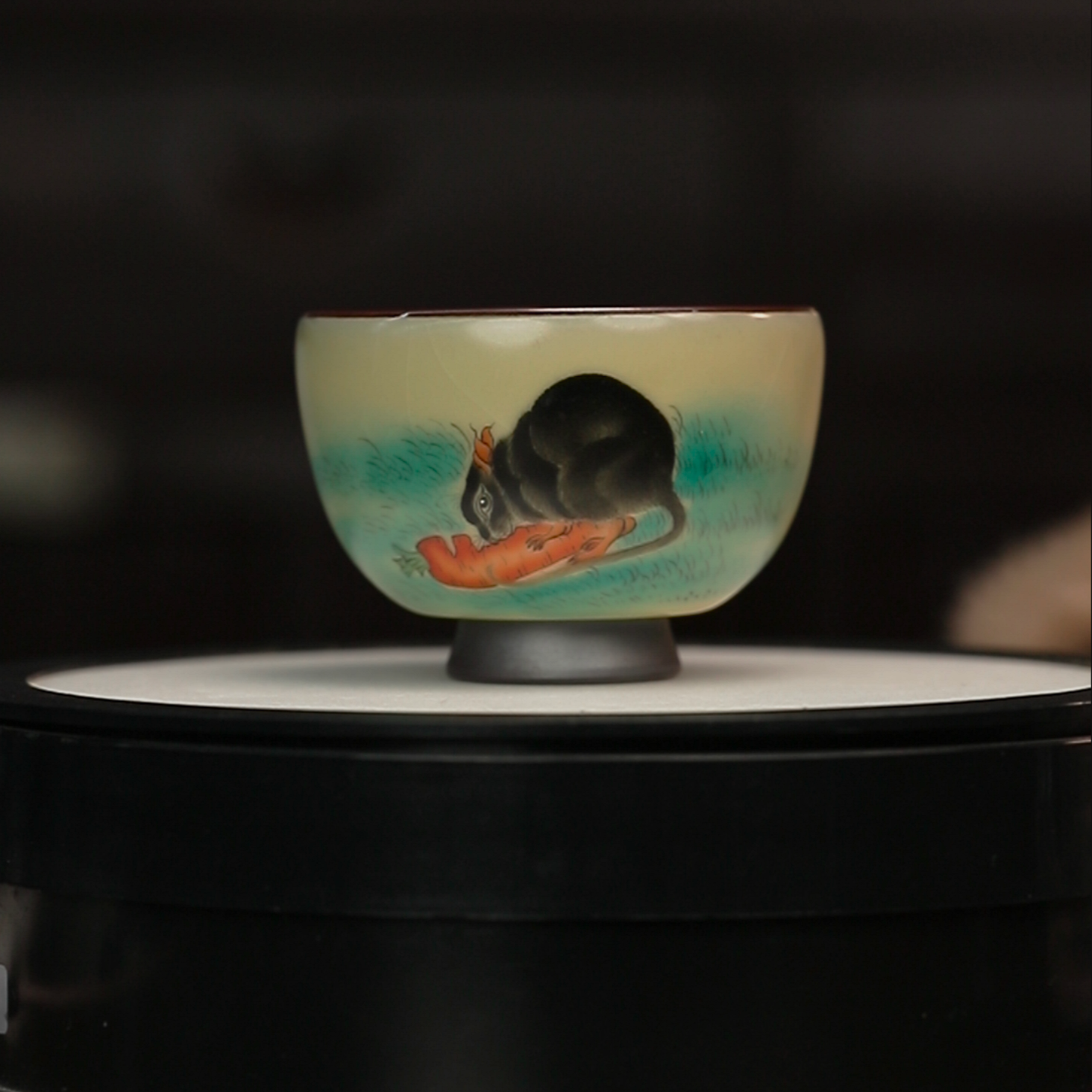 11.28/n2080/汝窑/十二生肖/鼠主人杯