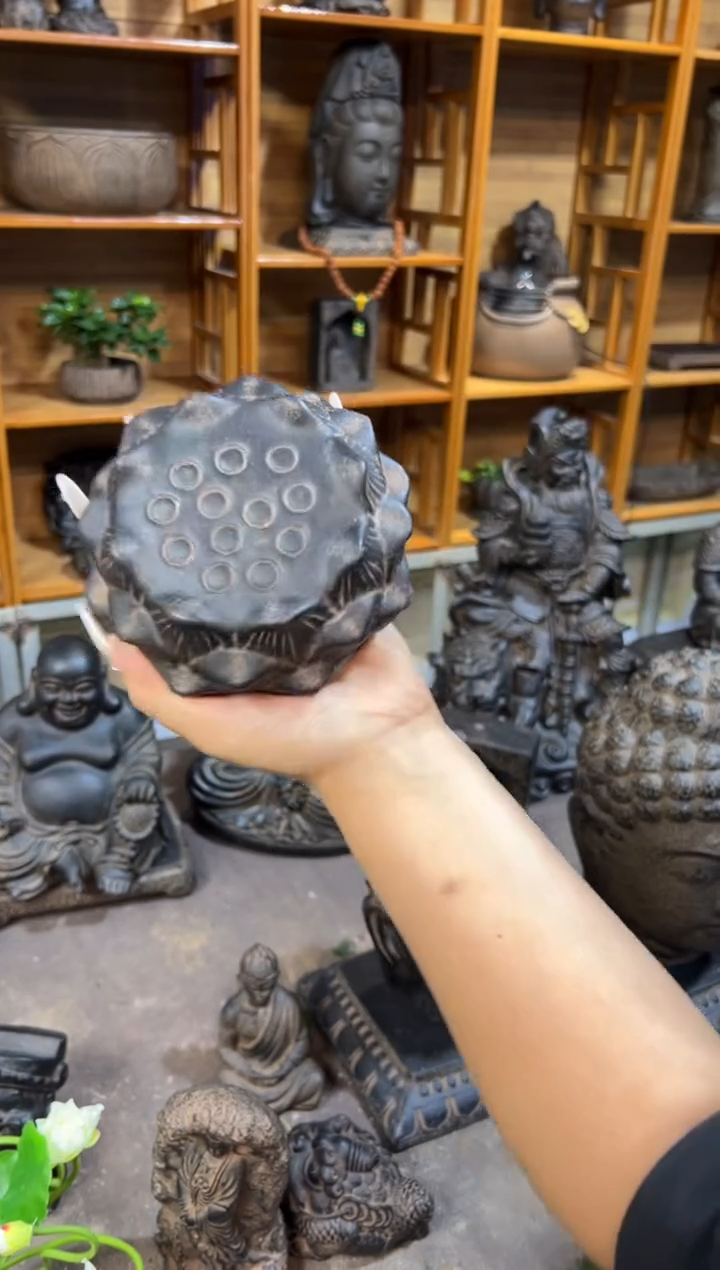 陶土【火山泥】莲蓬实心底座