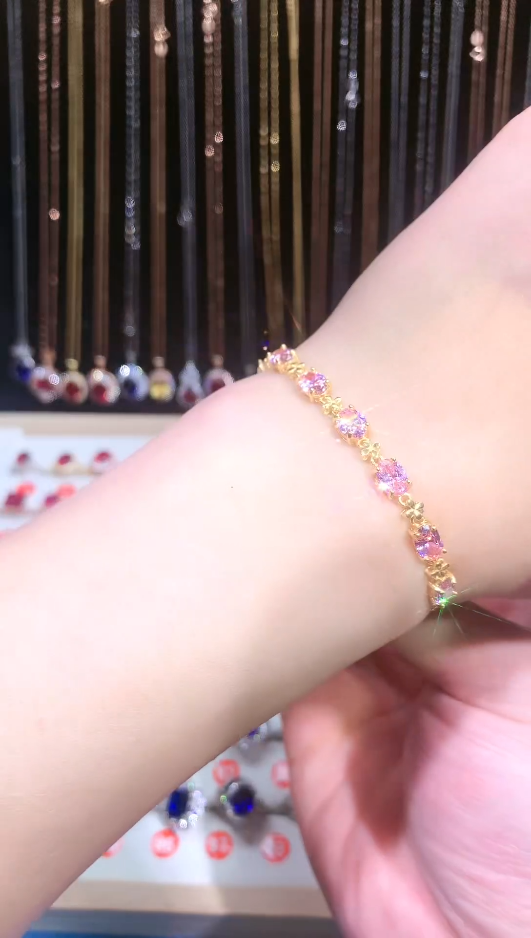 【闪购商品】蓝宝石手链银S925镶嵌11111