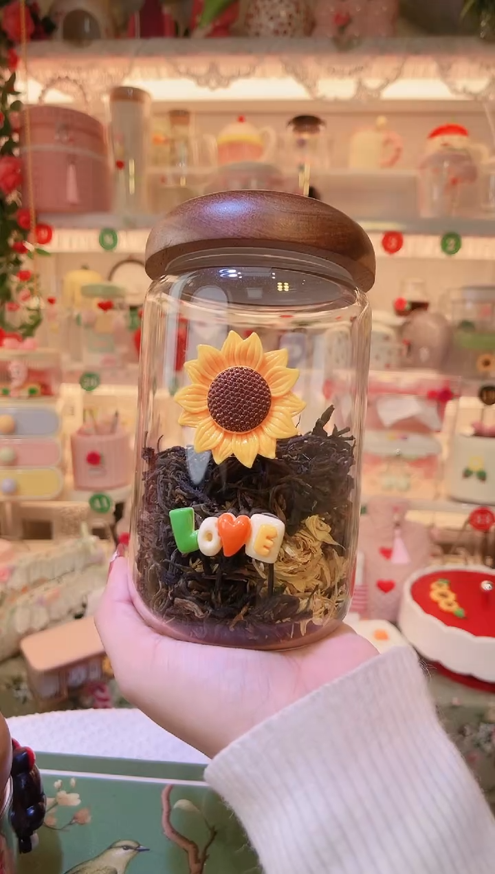 向日葵茶叶罐——手工制作品质好！