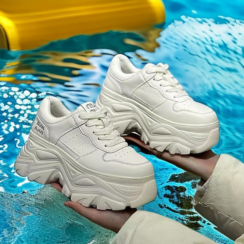 通用链接断码增高白色鞋子直播拍真皮厚底白鞋系带老北京布鞋女