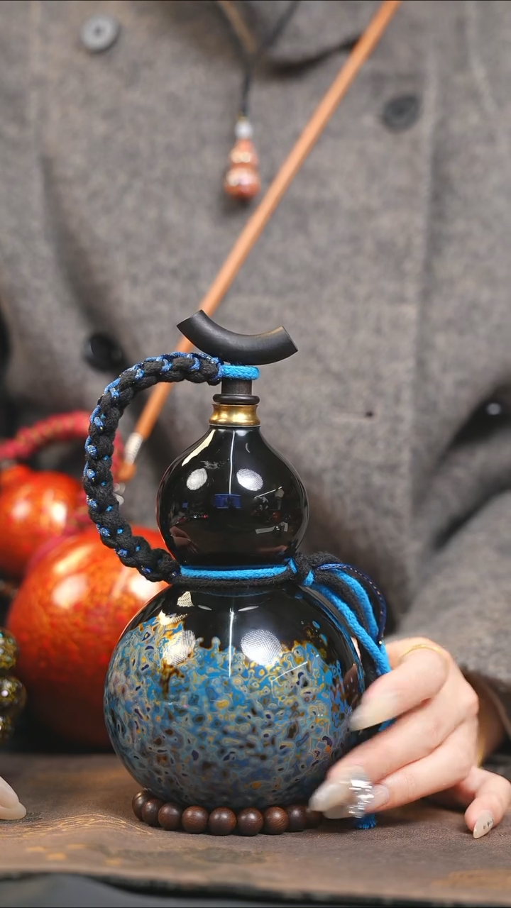 【闪购商品】XN190大漆酒葫芦不包手串及旋转底座