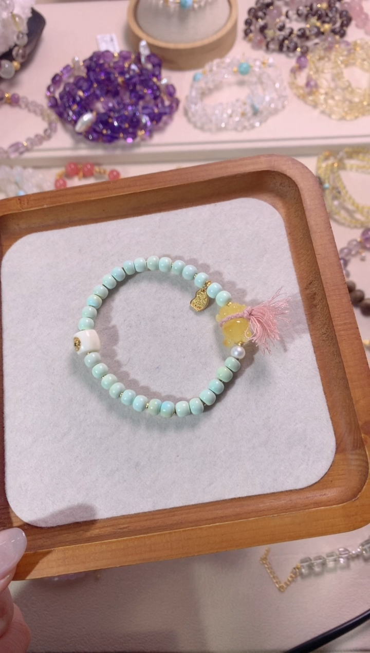 【闪购商品】银S925镶嵌绿松石手串孤品