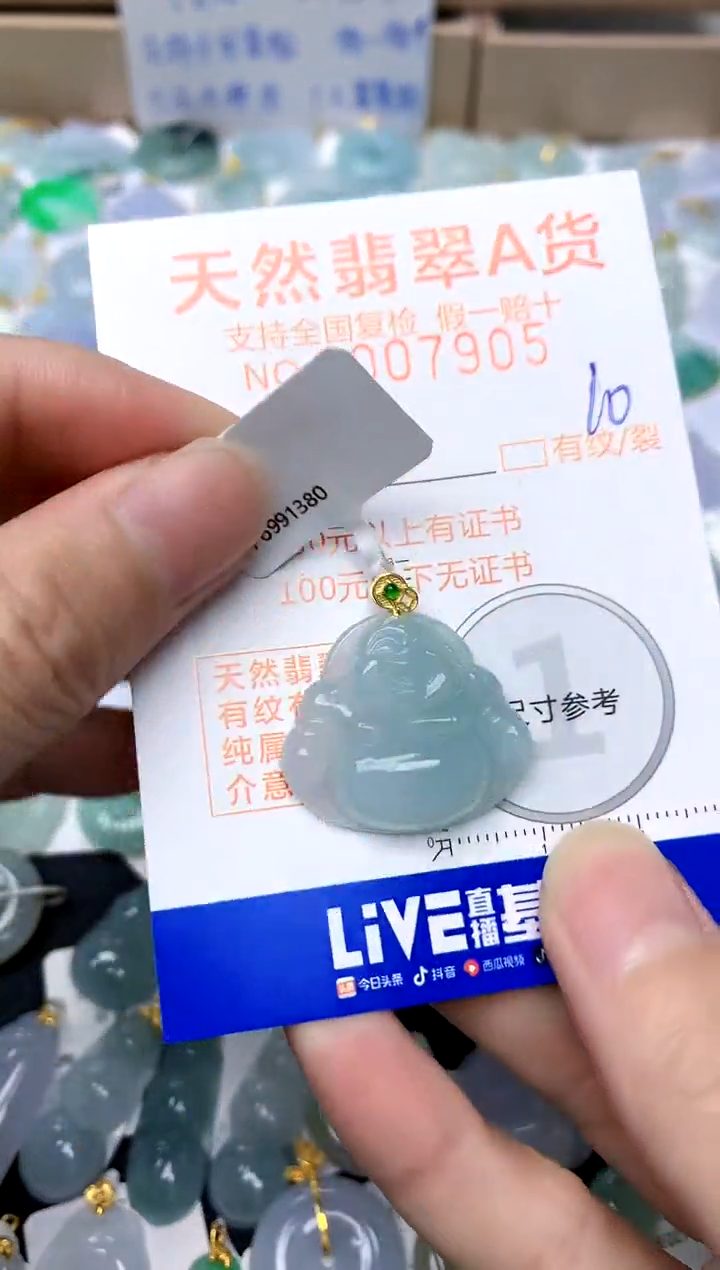 【闪购商品】翡翠颈饰18K金镶嵌10天然A货翡翠