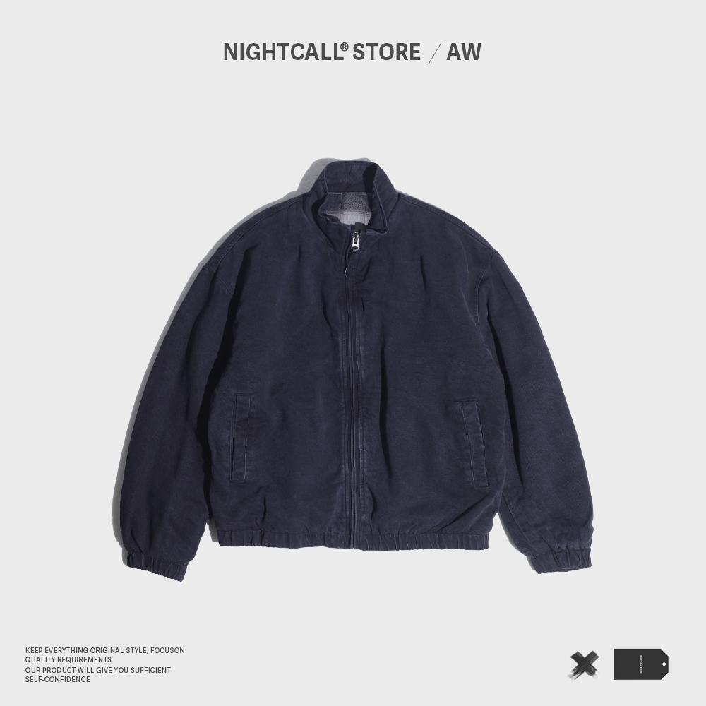 NIGHTCALL / AW 莱赛尔水洗做旧 立领拉链棉衣夹克外套