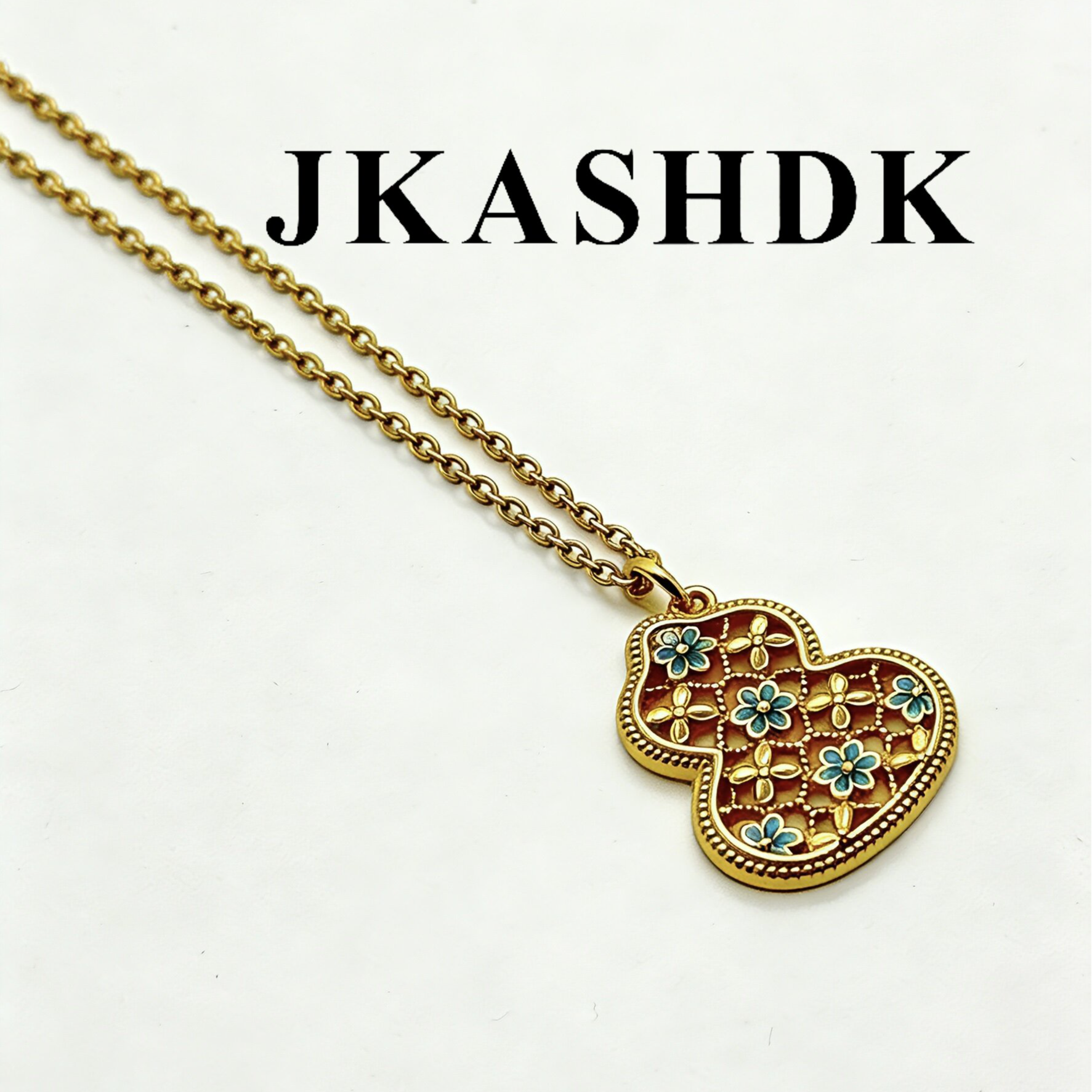 JKASHDK 铜合金项链 滴釉葫芦项链