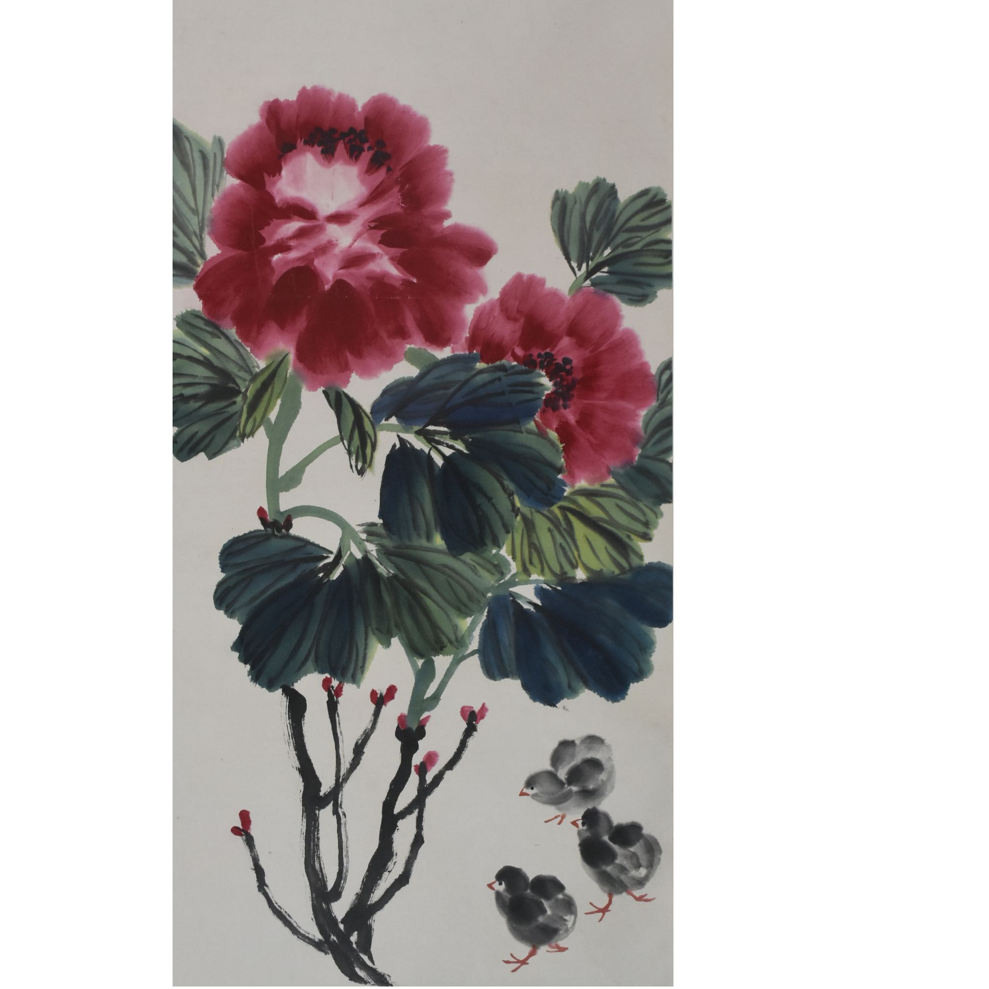 HM7226 牡丹 97X50cm 纸本立轴 4.3平尺