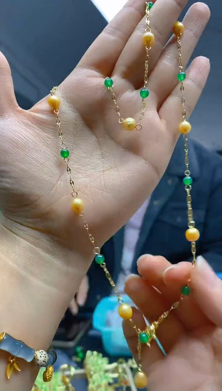 【闪购商品】淡水珍珠耳饰合金068珍珠锁骨链